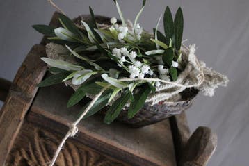 Namaak toefje olijf / gipskruid in shabby doek, Ophalen of Verzenden, Nieuw