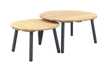 VDG Mindo alu/teak ronde loungetafel set - Antraciet, Verzenden, Nieuw, Hout