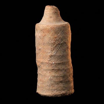 Oud-Romeins Terracotta Zeldzame buisvormige fles/olielamp –, Verzamelen