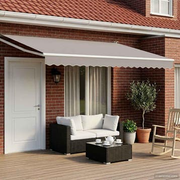 vidaXL Elektrisch uitschuifbaar zonnescherm frame Wit 4,5 ×, Verzenden, Nieuw