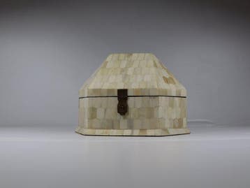 Kist - Hout, Been - Hexagonaal geschenkdoos, Antiek en Kunst