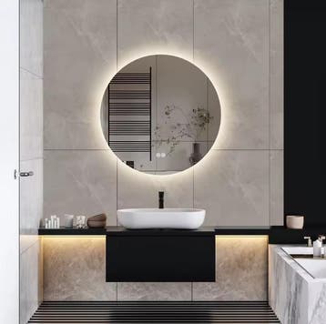Ronde LED Badkamerspiegel 60x60cm – Dimbaar en Anticondens, Verzenden, Nieuw