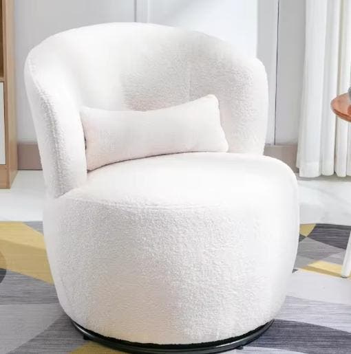 Teddy Pluche Draaistoel met Heupkussen – Comfortabele Lounge, Huis en Inrichting, Stoelen, Nieuw, Verzenden