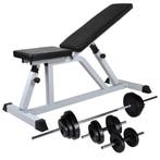 vidaXL Trainingsbank met halterset 30,5 kg, Sport en Fitness, Verzenden, Nieuw