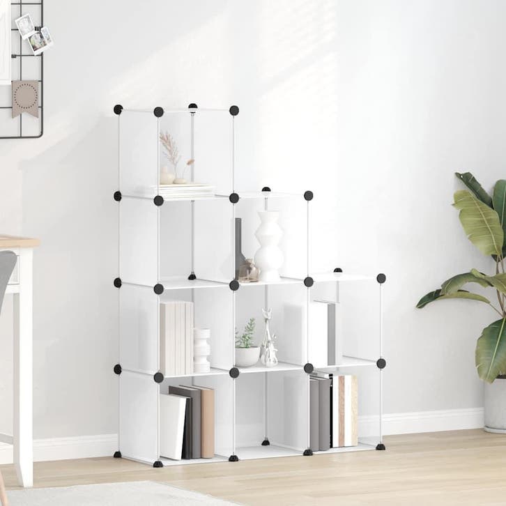 vidaXL Opbergmeubel met 9 vakken polypropeen transparant, Huis en Inrichting, Kasten | Schoenenrekken, Nieuw, Verzenden