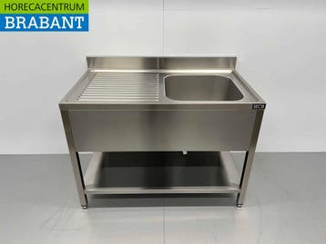 HCB RVS Spoeltafel spoelbak Premium-line Gelast model 120 cm, Ophalen of Verzenden, Nieuw in verpakking