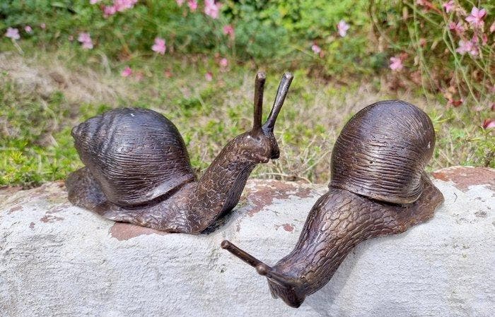 Beeldje - Large bronze snails (2) - Brons, Antiek en Kunst, Kunst | Designobjecten