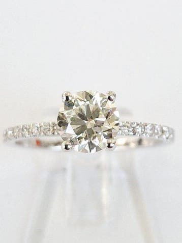 Verlovingsring - 14 karaat Witgoud - 1.15ct. tw. Diamant, Sieraden, Tassen en Uiterlijk, Antieke sieraden