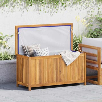 vidaXL Tuinbox 114x50x58 cm massief teakhout, Tuin en Terras, Verzenden, Nieuw