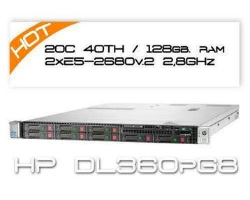 Server HP DL360P G8/2xE5-2680v2 2,8GHz 10Core/128GB RAM/P420, 2 tot 3 Ghz, Hot swappable onderdelen, Ophalen of Verzenden, 128 GB