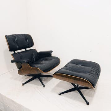 ICF - Charles & Ray Eames - Loungestoel met voetenbank -
