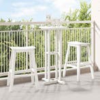 vidaXL Barkruk 2 pcs Wit 52 x 43 x 73,5 cm HDPE, Tuin en Terras, Verzenden, Nieuw, 2 zitplaatsen