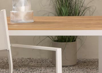 Tuintafel Toscane Beige Teak/Polywood 205x90 cm The Outsider, Verzenden, Nieuw