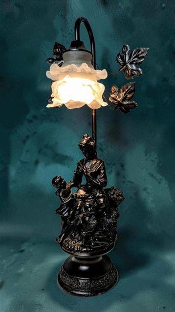 Lamp - XL Moreau Stijl Tafellamp - 51 cm - Hars, Metaal,