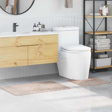 vidaXL Antislip Badmat Set 2 st Crèmekleurig 50 x 50 cm PP, Huis en Inrichting, Verzenden, Nieuw