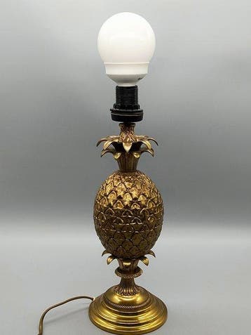 Olielamp - Elegante messing tafellamp – Ananas ontwerplamp -