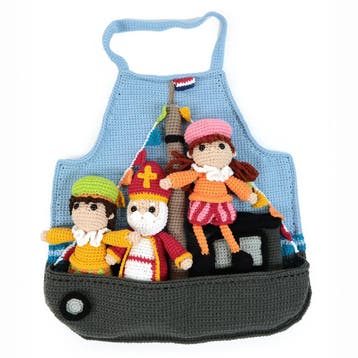 Sint en Piet Schort Haken met Boot - Haakpret Anja Toonen, Ophalen of Verzenden, Nieuw