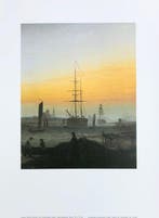 Caspar David Friedrich - Der Greifswalder Hafen - Artprint, Antiek en Kunst