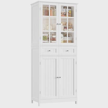 Stijlvolle Keuken Buffetkast met Glazen Deuren - 180 cm Hoog, Verzenden, Nieuw