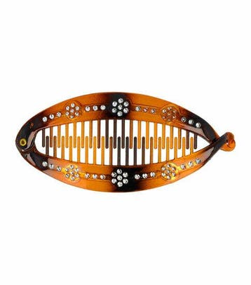 Haarspeld Bananenklem 14cm - Staartklem - Strass Steentjes -, Sieraden, Tassen en Uiterlijk, Nieuw