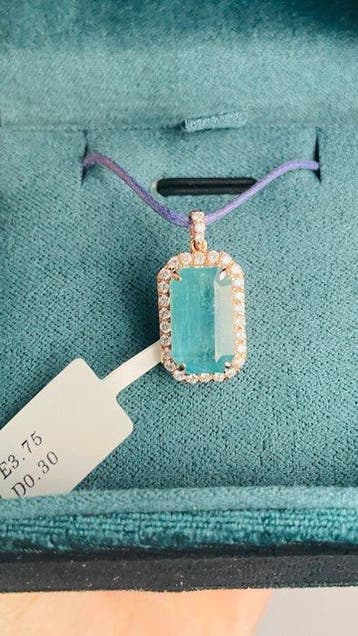 Ketting met hanger - 14 karaat Roségoud - 4.05ct. tw.