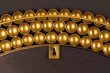 Ronde wandspiegel PEARLS 75cm goud metaal - 43821, Ophalen of Verzenden, Nieuw