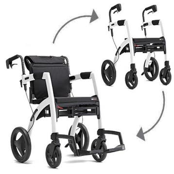 Rollz Motion – Rollator en Rolstoel in Eén - Wit M, Diversen, Rollators, Ophalen of Verzenden, Nieuw