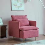 Nieuw: Roze stoel woonkamer – Modern Design met Kussens, Huis en Inrichting, Stoelen, Verzenden, Nieuw, Hout