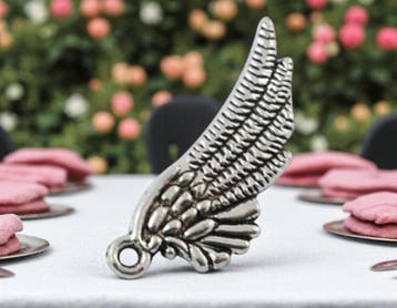 4 x Metalen bedeltje engelenvleugel – antiek zilverkleur.., Ophalen of Verzenden, Nieuw, Kraal