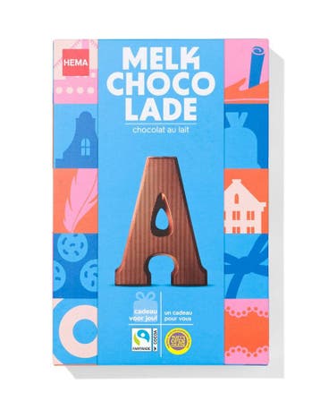 HEMA Chocoladeletter melk A 140g 2 voor 4.99, Verzenden, Nieuw