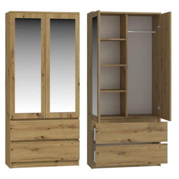 kledingkast Met Spiegel  Artisan (Kledingkasten, Slaapkamer), Huis en Inrichting, Kasten | Kledingkasten, Verzenden, Nieuw, 50 tot 100 cm