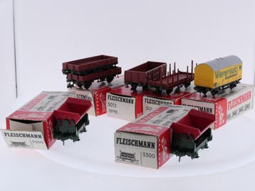 Schaal H0 Fleischmann 5011, 5012, 5014, 5041 en 2x 5500 s..., Gebruikt, Gelijkstroom, Fleischmann, Overige typen