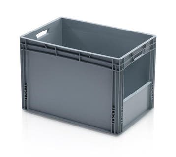 Magazijnbak, 600x400x420 mm, euronorm, grijs kunststof,, Ophalen of Verzenden, Nieuw