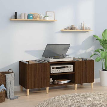 vidaXL Platenkast 121x38x48 cm bewerkt hout bruin eikenkleur, Verzenden, Nieuw