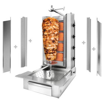 GGM Gastro | Gas Dönergrill / Shoarmagrill - 4 branders - |, Verzenden