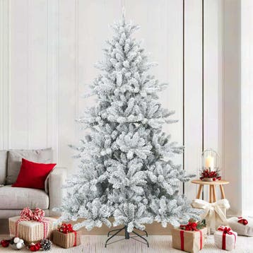 vidaXL Kunst Kerstboom met Geveerde Takken, Sneeuw Bedekt, Verzenden, Nieuw