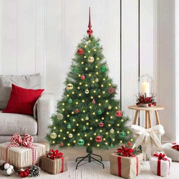 vidaXL Kunstkerstboom met 150 LED met standaard Groen 150 cm, Verzenden, Nieuw