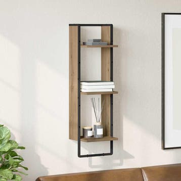 vidaXL Wandplank met plank Artisan Eiken 30 x 25 x 100 cm, Huis en Inrichting, Woonaccessoires | Wandplanken en Boekenplanken
