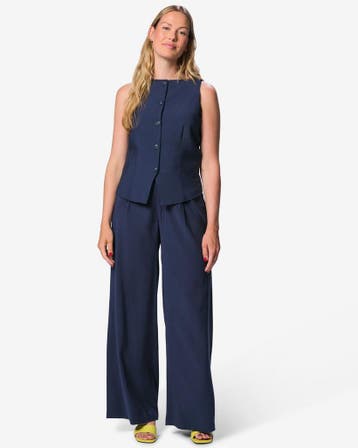 HEMA Damesbroek Sarie wide fit donkerblauw, Kleding | Dames, Verzenden, Nieuw