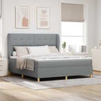 vidaXL Boxspringbed met matras Lichtgrijs 200 x 180 cm Stof, Huis en Inrichting, Slaapkamer | Bedden, Verzenden, Nieuw, Stof