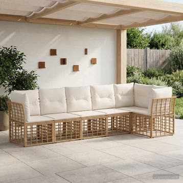 vidaXL Tuinbankenset poly rattan, Verzenden, Nieuw