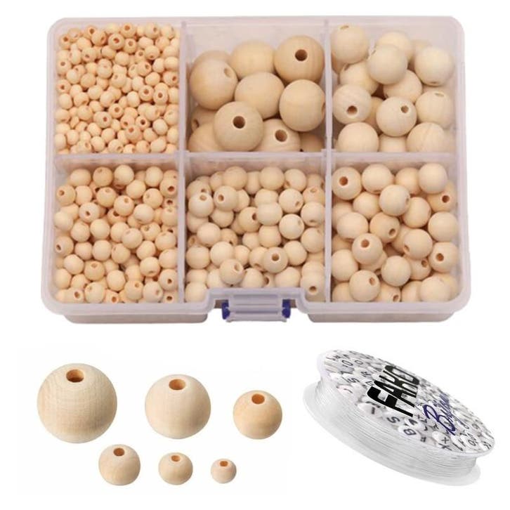 Fako Bijoux - DIY Houten Kralen Set - Naturel - Sieraden, Hobby en Vrije tijd, Kralen en Sieraden maken, Verzenden