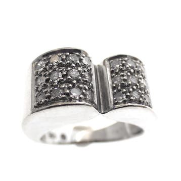Witgouden fantasiering met diamanten; 0,42 ct., Gebruikt, Ophalen of Verzenden, Kleiner dan 17, Met edelsteen