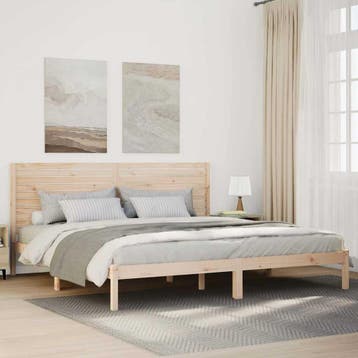 vidaXL Bedframe extra lang zonder matras massief hout, Bruin, Verzenden, Hout, Nieuw