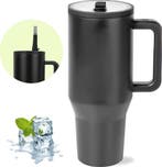 HI NATURE™ Luxe RVS Thermosbeker met Handvat en Rietje 1.2, Ophalen of Verzenden, Zo goed als nieuw