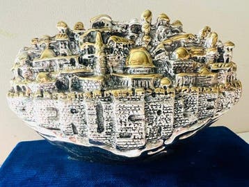 Beeld, Jerusalem city - 18 cm - .925 zilver, Antiek en Kunst