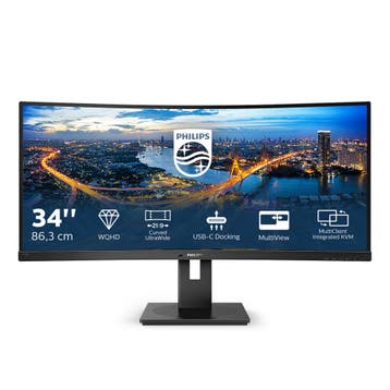 34 Philips 346B1C Curved/UWQHD/DP/HDMI/USB-C (Monitoren), Ophalen of Verzenden, Nieuw, Quad HD (2K)