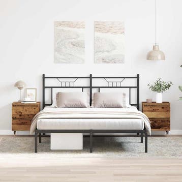 vidaXL Nachtkastje 2 st Oudhout 40 x 35 x 50 cm Bewerkt hout, Minder dan 45 cm, Verzenden, Nieuw, Minder dan 55 cm