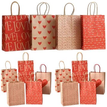 Fako Bijoux - 12 Papieren Uitdeeltasjes Love & Hearts -, Verzenden, Nieuw