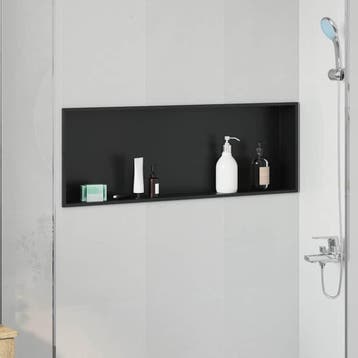 vidaXL Douche Niche Zwart 90 x 30 x 9,5 cm Roestvrij staal, Verzenden, Nieuw